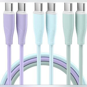3 Pack 6 FT Type C Fast Charging Cable 60W USB C Charger Cable USB C